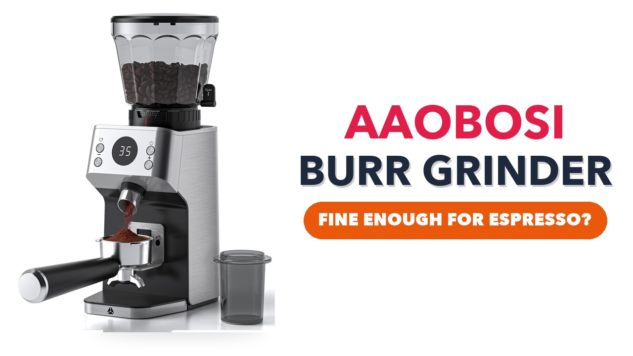 AAOBOSI CG223A electric conical burr coffee grinder with bean hopper