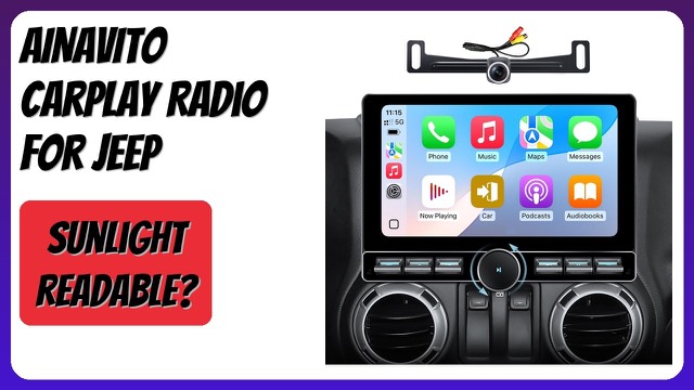 AINAVITO 10-inch car radio with single knob in a Jeep dash