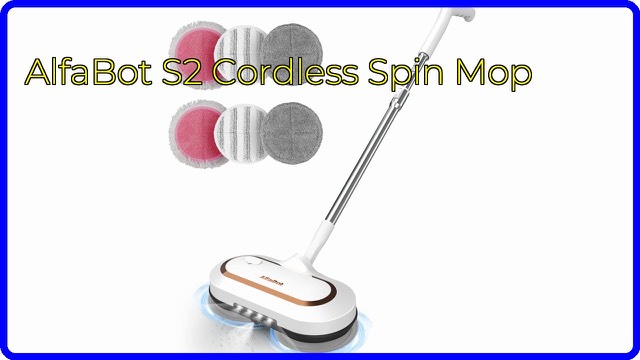 AlfaBot S2 cordless electric spin mop with LED headlight
