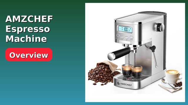 AMZCHEF stainless steel style espresso machine with milk frother