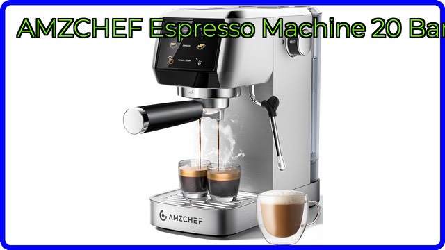 AMZCHEF CM1861 stainless steel espresso machine with milk frother
