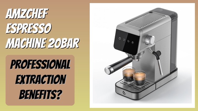 AMZCHEF EM1501 compact espresso machine in dark silver with a steam wand