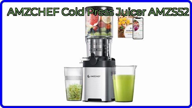 AMZCHEF silver stainless steel masticating cold press juicer