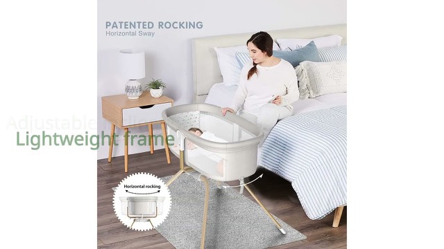 White ANGELBLISS 3-in-1 bassinet with mesh sides and aluminium frame