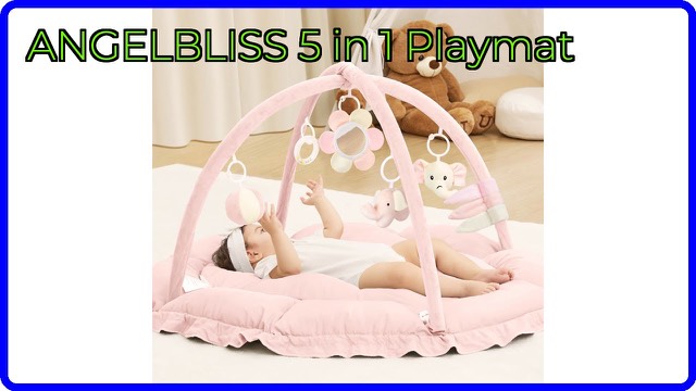 ANGELBLISS pink 5-in-1 baby play gym mat with hanging toys