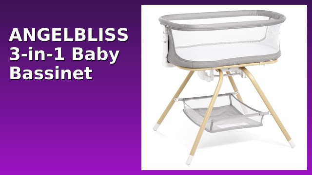 ANGELBLISS grey 3-in-1 rocking bedside bassinet with mesh sides
