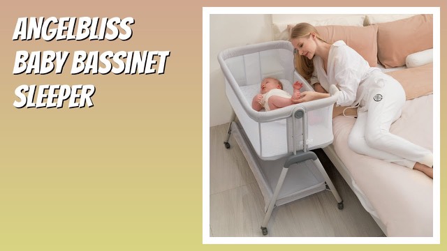 ANGELBLISS OC-327 beige folding bedside bassinet on wheels