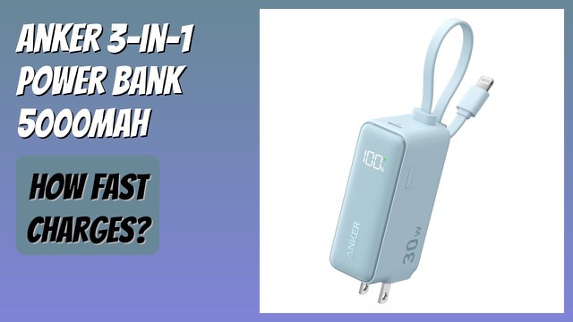 Anker 3-in-1 power bank with built-in Lightning cable and foldable plug