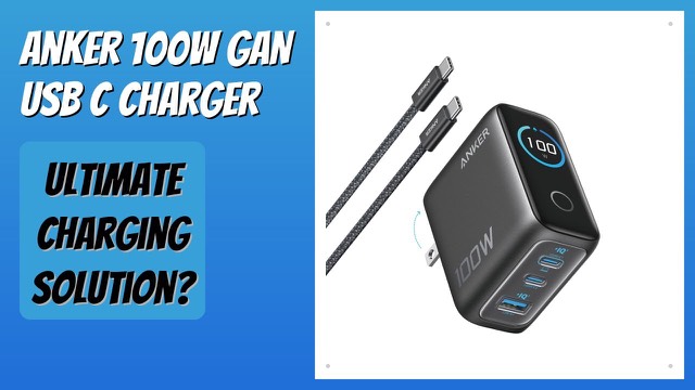 Anker B121B compact 100W three-port GaN wall charger with display