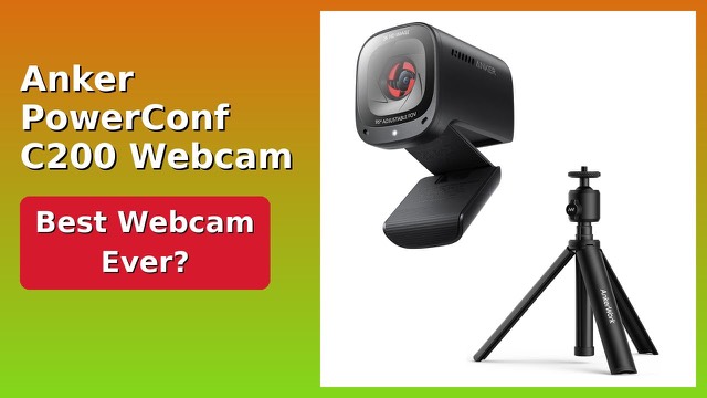 Anker PowerConf C200 2K webcam on a small extendable tripod