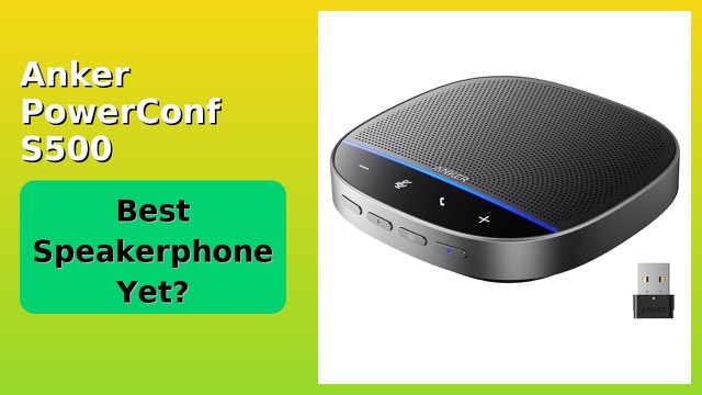 Anker PowerConf S500 round conference speakerphone on a table