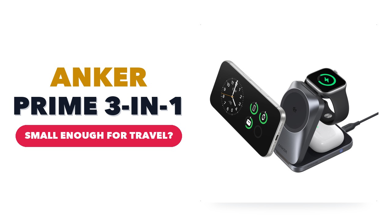 Anker Prime 3-in-1 foldable wireless charging station on a white background