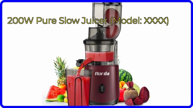 Aorda red masticating slow juicer with juice jug