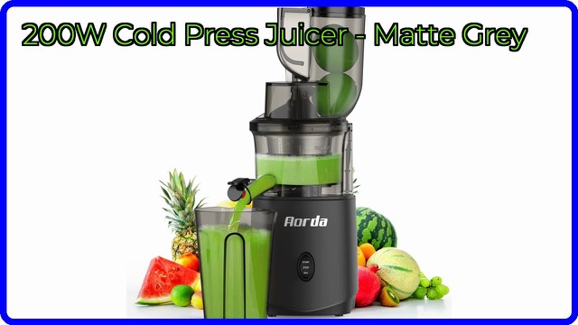Aorda matte grey slow masticating cold press juicer