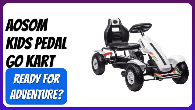 Aosom white kids pedal go kart with rubber wheels and handbrake