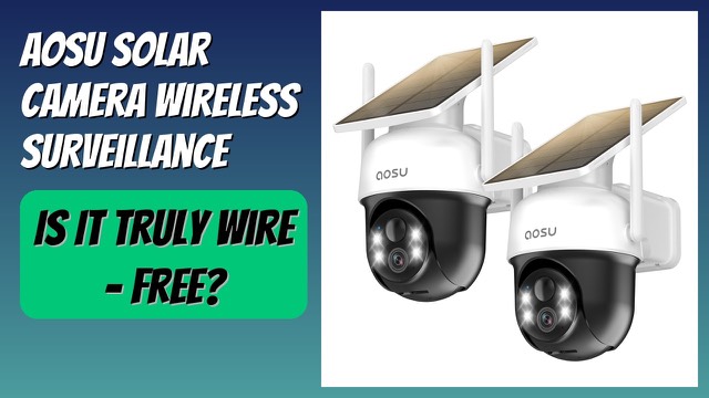 aosu 2K solar security camera with fixed solar panel mounted outdoors