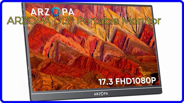 ARZOPA 17.3-inch portable monitor with smart cover