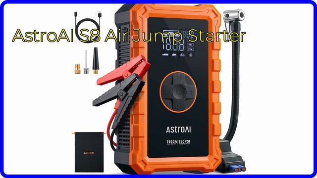 AstroAI S8 Air orange portable jump starter with built-in air compressor