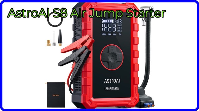 AstroAI S8 Air red portable jump starter with air compressor