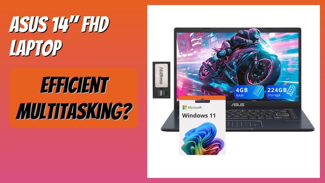 ASUS 14-inch laptop in black with docking station accessories
