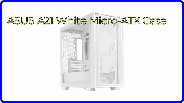 ASUS A21 white micro-ATX computer case with mesh front panel
