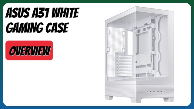 ASUS A31 white ATX mid-tower PC case with tempered glass panels