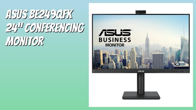 ASUS BE249QFK frameless monitor with built-in webcam above the screen