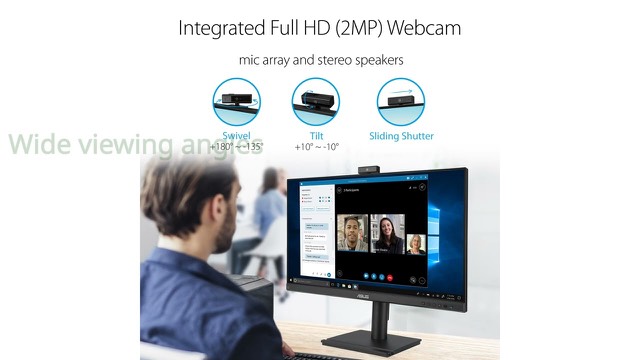 ASUS BE279QFK 27-inch frameless monitor with built-in webcam