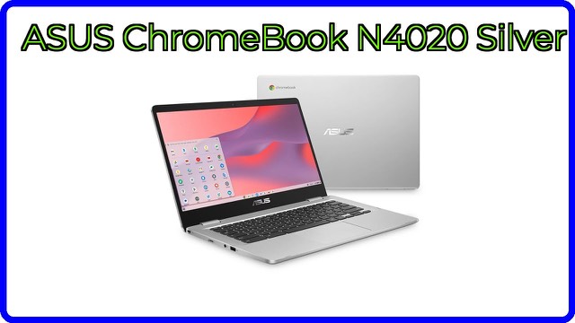 Silver ASUS 14-inch Chromebook with the lid open
