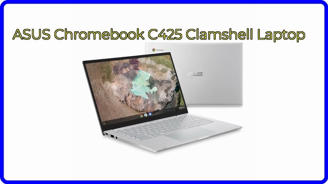 Silver ASUS Chromebook C425 laptop open on a desk