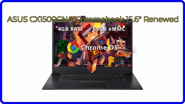 Black ASUS CX1500CNA 15.6-inch Chromebook laptop