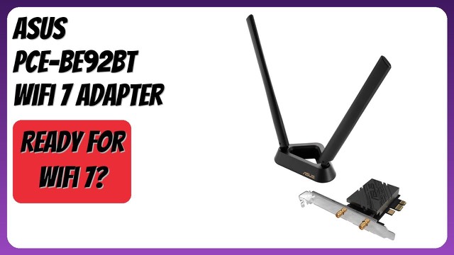 ASUS PCE-BE92BT WiFi 7 PCIe adapter card with two external antennas