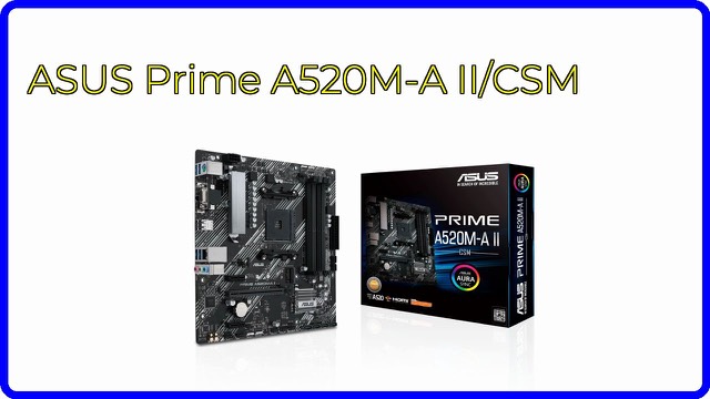 ASUS Prime A520M-A II/CSM microATX motherboard for AMD AM4