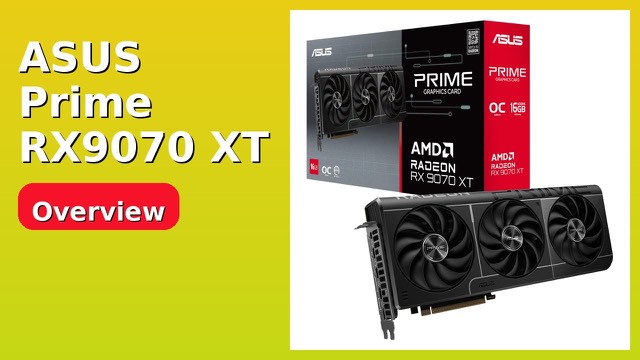 ASUS Prime Radeon RX 9070 XT OC graphics card with three fans