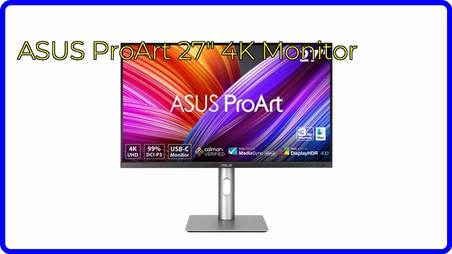 ASUS ProArt Display PA279CRV 27-inch 4K monitor on a desk