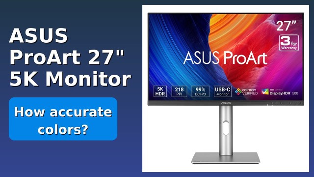 ASUS ProArt PA27JCV 27-inch 5K professional monitor on a stand