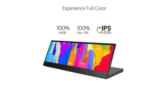 ASUS ProArt PA147CDV 14-inch ultra-wide portable touch screen on a kickstand