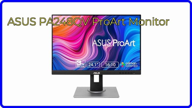 ASUS ProArt PA248QV 24.1-inch monitor on its adjustable stand