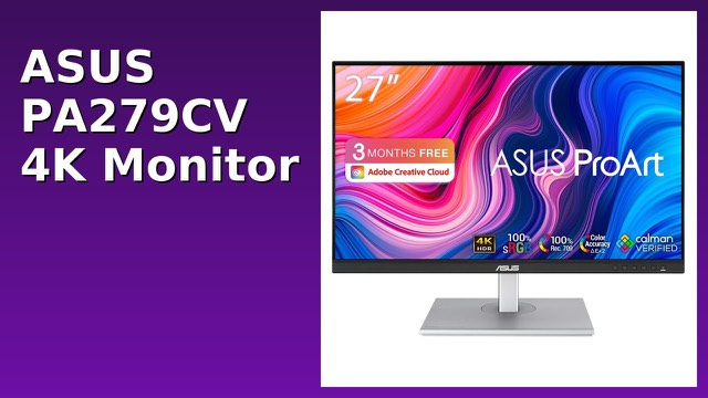 ASUS ProArt PA279CV 27-inch 4K monitor with thin bezels