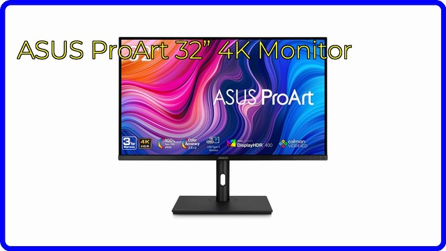 ASUS ProArt PA329CV 32-inch 4K monitor on an adjustable stand