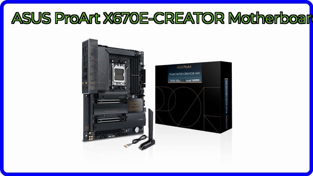 ASUS ProArt X670E-CREATOR WiFi motherboard with black and gold design