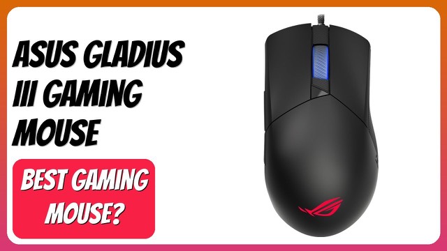 ASUS ROG Gladius III wired gaming mouse in black with RGB lighting