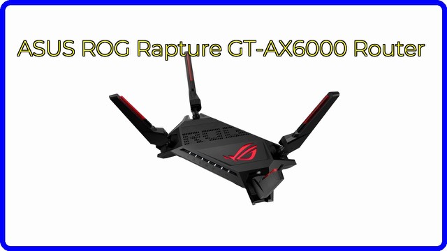 ASUS ROG Rapture GT-AX6000 gaming router with red and black antennas