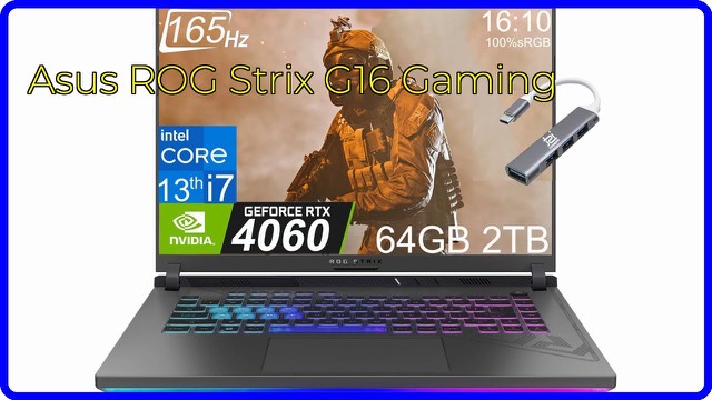 ASUS ROG Strix G16 gaming laptop in Eclipse Gray with RGB keyboard