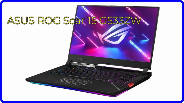 ASUS ROG Strix Scar 15 black gaming laptop with RGB keyboard