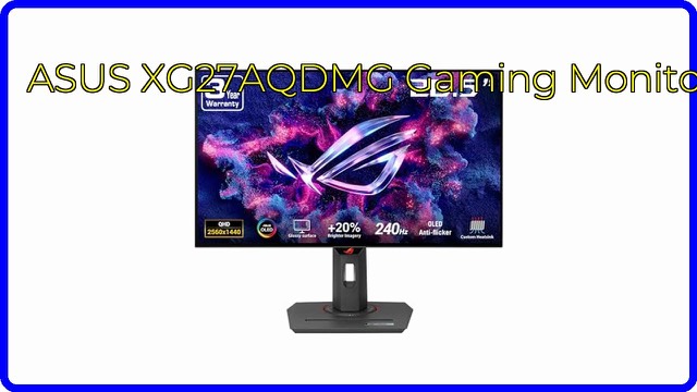 ASUS ROG Strix XG27AQDMG 27-inch OLED gaming monitor on its stand