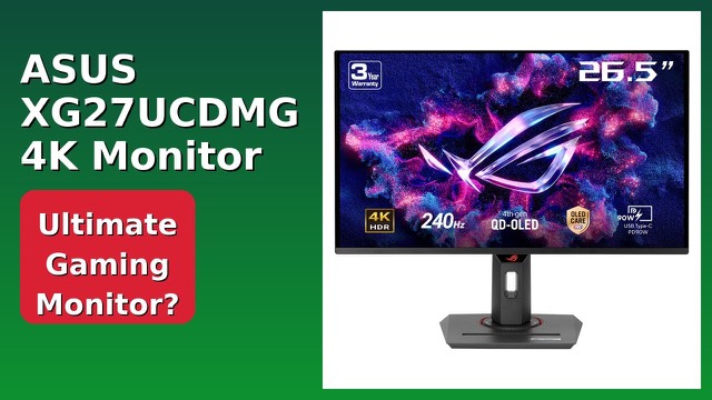 ASUS ROG Strix XG27UCDMG 4K QD-OLED gaming monitor on a desk
