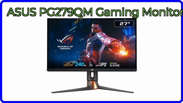 ASUS ROG Swift PG279QM 27-inch QHD gaming monitor on a desk stand