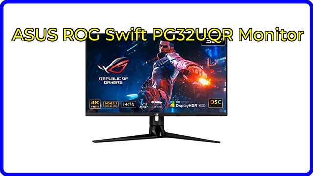 ASUS ROG Swift PG32UQR 32-inch 4K gaming monitor on its stand