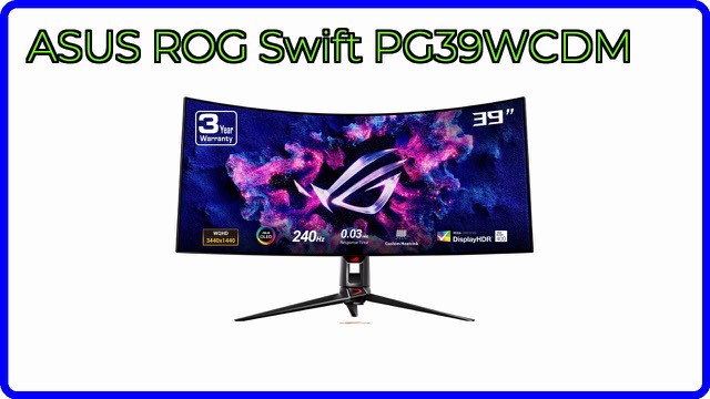 ASUS ROG Swift 39-inch curved ultrawide OLED gaming monitor on a desk